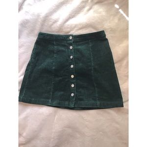 1960s inspired green corduroy skirt